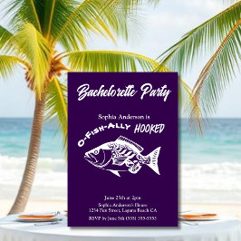 Bachelorette Party "O-fish-ally Hooked" Paarse Kaart