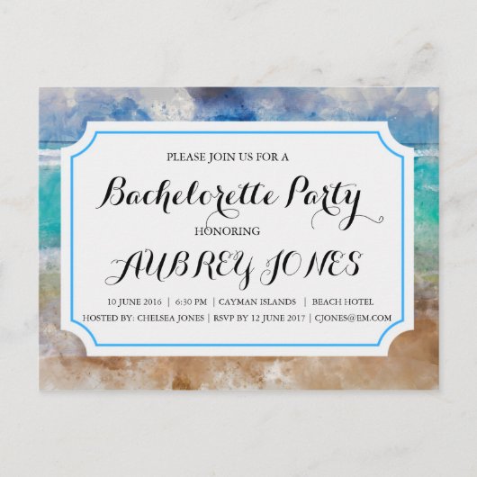 Bachelorette Party of Tropical Island Uitnodiging Briefkaart (Voorkant)
