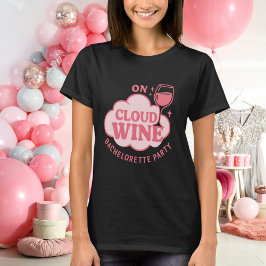 Bachelorette party op wolk wijn roze t-shirt