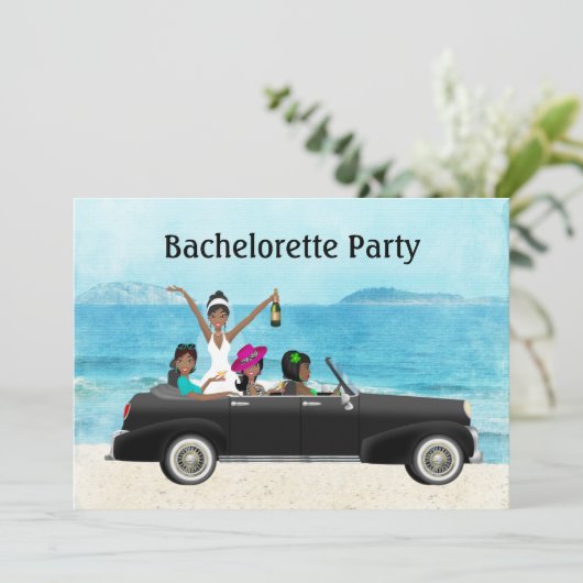Bachelorette party over het huwelijk op bestemming kaart (Staand voorkant)