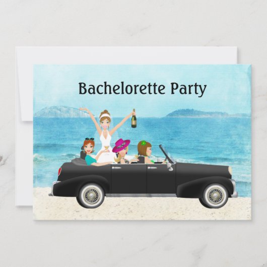 Bachelorette party over het huwelijk op bestemming kaart (Voorkant)
