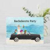 Bachelorette party over het huwelijk op bestemming kaart (Staand voorkant)