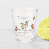 Bachelorette party over zwarte en witte weekendrei shot glas (Voorkant)