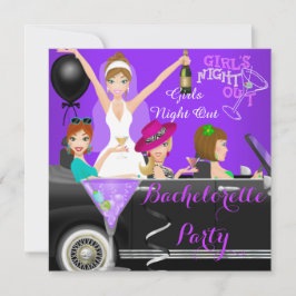 Bachelorette Party Paars Fun Limo Car Cocktails 1 Kaart