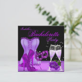 Bachelorette Party Paars Mask Leopard Hiel Corset Kaart (Staand voorkant)