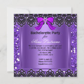 Bachelorette Party Paarse High Hiel Champagne Kaart (Achterkant)