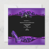 Bachelorette Party Paarse laopard Black Shoes 4 Kaart (Achterkant)