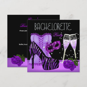 Bachelorette Party Paarse Masker Schoenen Corset Kaart