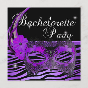 Bachelorette Party Paarse Masker Zwart Kaart