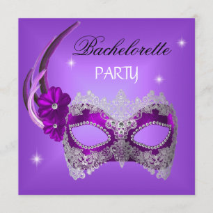 Bachelorette Party Paarse Masker Zwart Kaart
