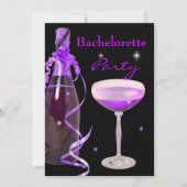 Bachelorette Party Paarse Pink Black Champagne Kaart