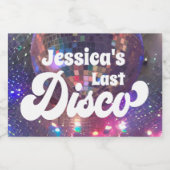 Bachelorette Party Paarse Spiegelbal Laatste Disco Sparkling Wijnetiket (Enkel label)