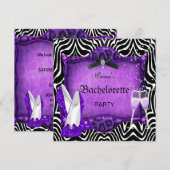 Bachelorette Party Paarse Zebra Black Shoes Kaart (Voorkant / Achterkant)