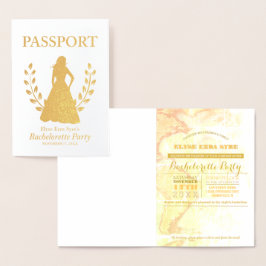 Bachelorette Party paspoort gouden folie Kaarten