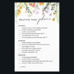 Bachelorette Party Phone Game Wildbloemen Flyer<br><div class="desc">Veel plezier met dit telefoonspel! Geweldig voor Bachelorette,  Hen Party,  paar douches...  Vind overeenkomende objecten en meer opties in mijn winkel of neem contact met me op.</div>