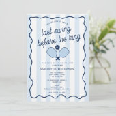 Bachelorette Party Pickleball Bach Retro Stripes Kaart (Staand voorkant)