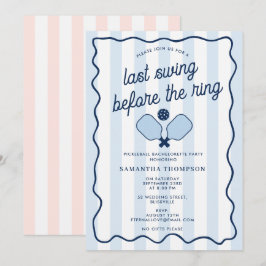 Bachelorette Party Pickleball Bach Retro Stripes Kaart