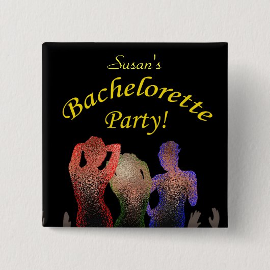 Bachelorette Party Pin Back Button Sjabloon (Voorkant)