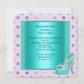 Bachelorette Party Pink Blauwgroen Blue Turquoise Kaart (Achterkant)