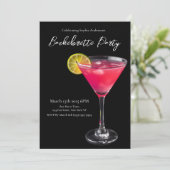 Bachelorette Party-Pink Cocktail Kaart (Staand voorkant)
