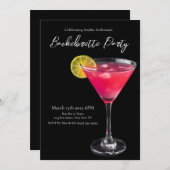 Bachelorette Party-Pink Cocktail Kaart (Voorkant / Achterkant)