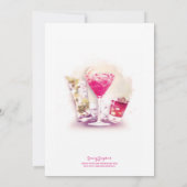 Bachelorette Party Pink Martini and Cocktails Kaart (Achterkant)