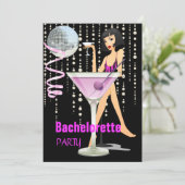 Bachelorette Party Pink Martini Kaart (Staand voorkant)