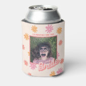 Bachelorette Party Pink Retro Daisy Koelbox Blikjeskoeler (Blikje Achterkant)