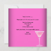 Bachelorette Party Pink Silver Margarita Kaart (Achterkant)