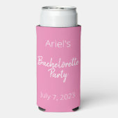 Bachelorette Party - Pink & White - Weddenschap Seltzer Blikjeskoeler (Seltzer Achterkant)