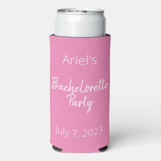 Bachelorette Party - Pink & White - Weddenschap Seltzer Blikjeskoeler (Seltzer Achterkant)