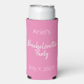 Bachelorette Party - Pink & White - Weddenschap Seltzer Blikjeskoeler (Seltzer Voorkant)