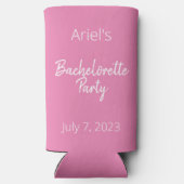 Bachelorette Party - Pink & White - Weddenschap Seltzer Blikjeskoeler (Achterkant)