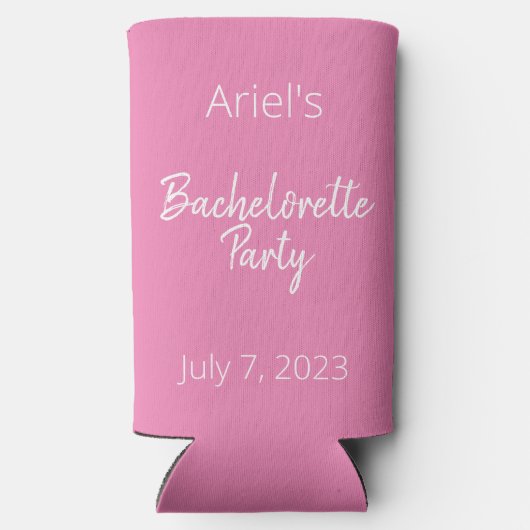 Bachelorette Party - Pink & White - Weddenschap Seltzer Blikjeskoeler (Achterkant)