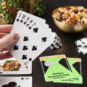 Bachelorette Party Poker White and Green Wedding Pokerkaarten (Insitu)
