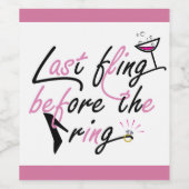 Bachelorette party quote wijn etiket (Enkel label)