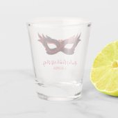 Bachelorette party Red and Black Masquerade mask Shot Glas (Achterkant)