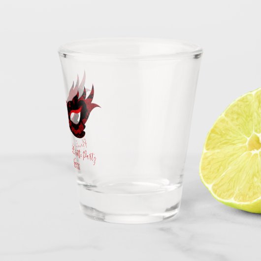 Bachelorette party Red and Black Masquerade mask Shot Glas (Rechts)