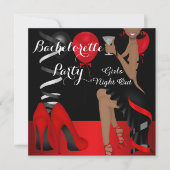 Bachelorette Party Red Black Shoe High Heed 2 Kaart (Voorkant)