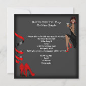 Bachelorette Party Red Black Shoe High Heed 3 Kaart (Achterkant)