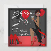 Bachelorette Party Red Black Shoe High Heed 3 Kaart (Voorkant)