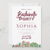 Bachelorette Party Red Burgundy CACTUS Modern Kaart (Voorkant)