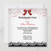 Bachelorette Party Red Corset high heels Champagne Kaart (Achterkant)