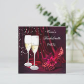 Bachelorette Party Red Leopard Black Shoes Kaart (Staand voorkant)