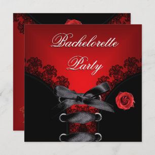 Bachelorette Party Red Rose Black Lace Kaart