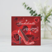 Bachelorette Party Red Roses Hi Hiel Shoe Kaart (Staand voorkant)