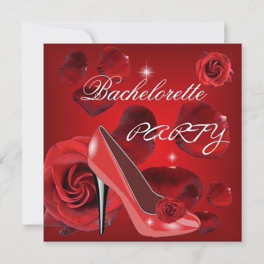 Bachelorette Party Red Roses Hi Hiel Shoe Kaart (Voorkant)