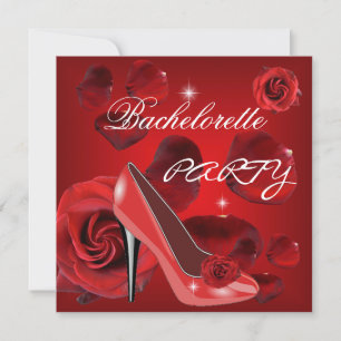 Bachelorette Party Red Roses Hi Hiel Shoe Kaart