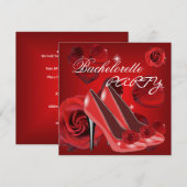 Bachelorette Party Red Roses Hi Hiel Shoe Kaart (Voorkant / Achterkant)