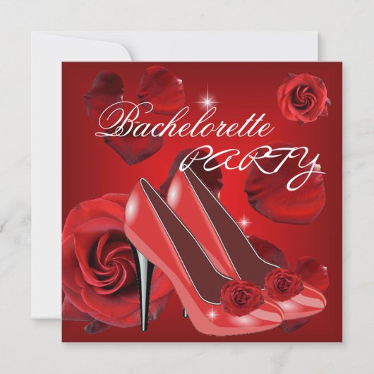 Bachelorette Party Red Roses Hi Hiel Shoe Kaart (Voorkant)